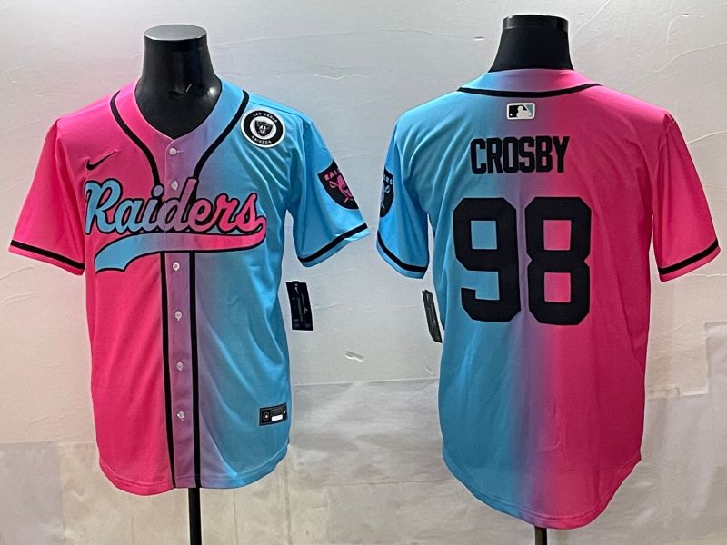 Men 2025 Oakland Raiders #98 Crosby Blue pink Nike Limited NFL Jersey style 008->new york yankees->MLB Jersey
